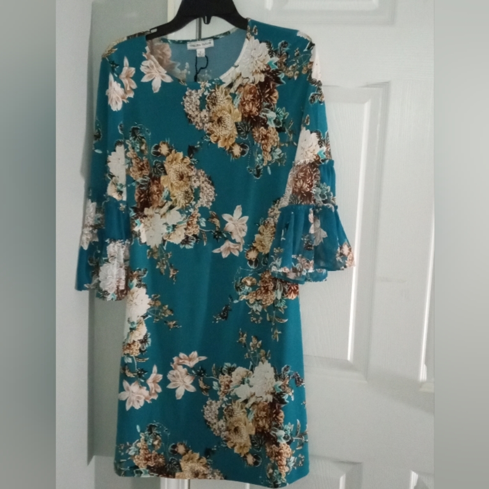Chelsea Taylor Beautiful Green Print Dress